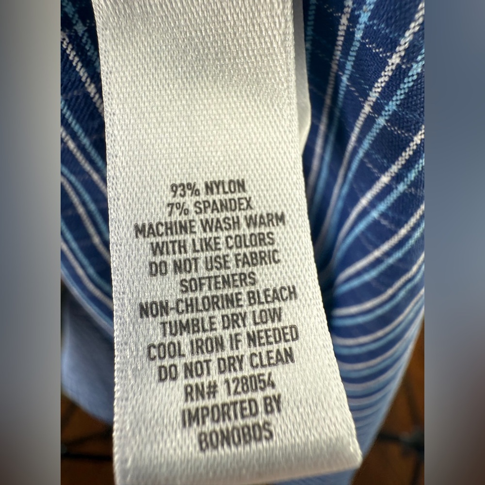 EUC Bonobos Blue Plaid Tech Button Down Shirt - Picture 9 of 10